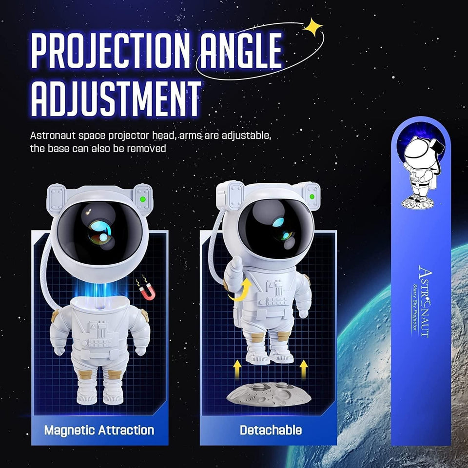 LD Galaxy Projector - 360 Magnetic Head Rotation, Remote Control